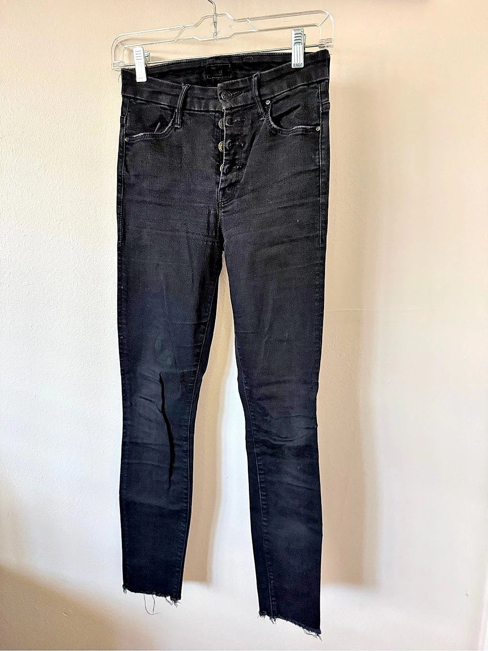 Mother The Looker Ankle Fray Skinny Jeans Waist 24